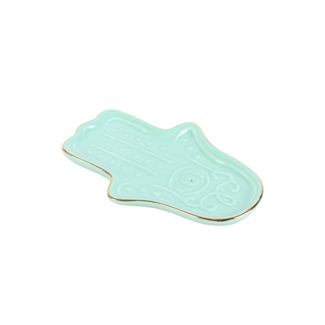N/A Blue Hamsa Hand Incense Stick Holder -