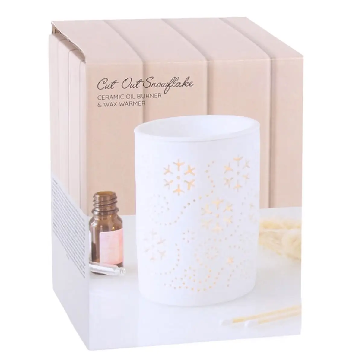 N/A White Snowflake Cut Out Oil Burner and Wax Warmer -
