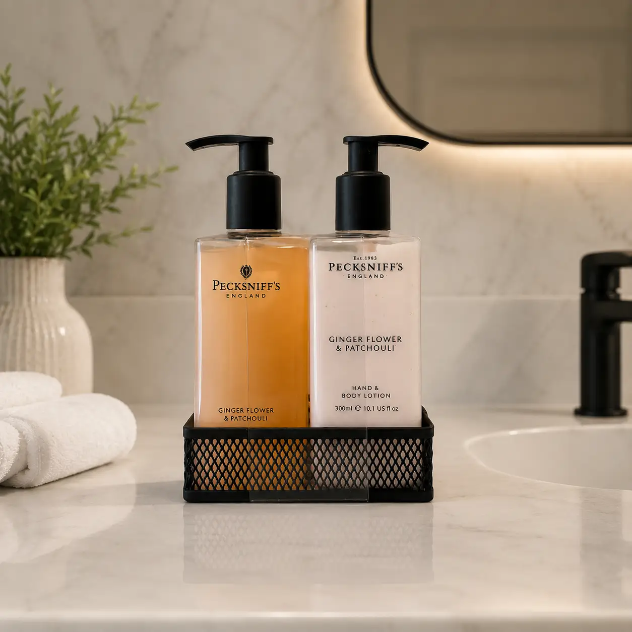 Pecksniff's Pecksniffs Ginger Flower & Patchouli Handwash & Lotion 300ml - Liquid Hand Soap
