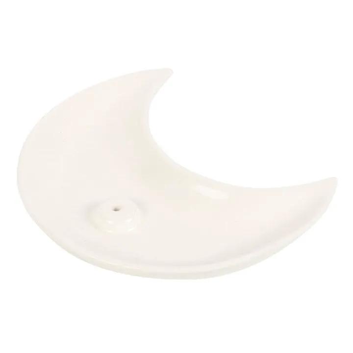 N/A White Crescent Moon Incense Stick Holder -