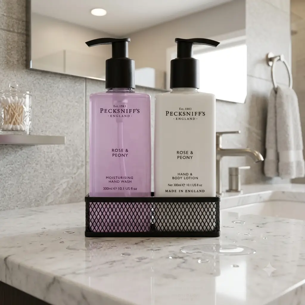 Pecksniff's Pecksniffs Rose & Peony Hand Wash Set - 300ml Luxurious Hand & Body Care - Bath & Body Gift Sets Hand Wash And Lotion