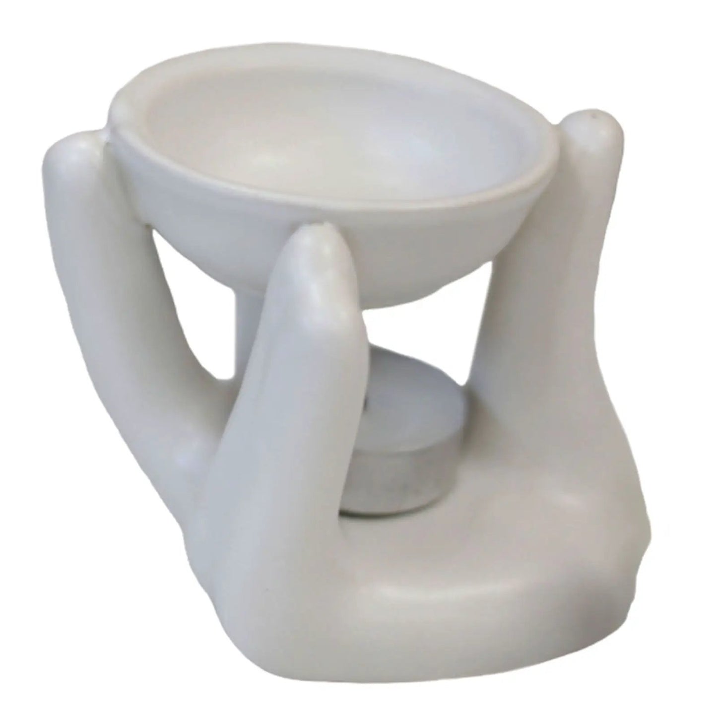 Helping Hand Oil Burner - Elegant White Design for Aromatherapy - Everyday Bargainz