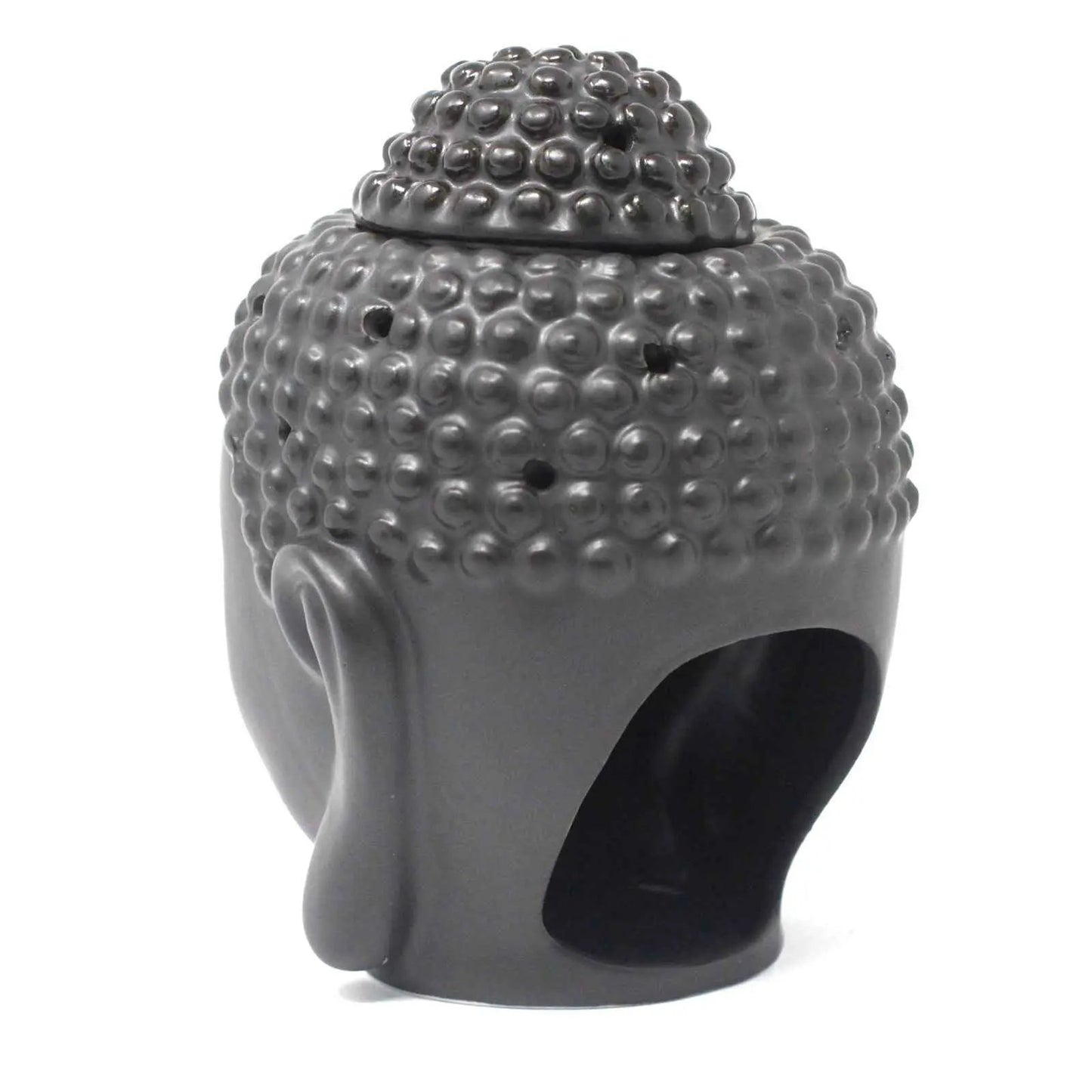 Buddha Head Oil Burner - Dark Brown Decorative Aromatherapy Essential Oil Diffuser - Everyday Bargainz