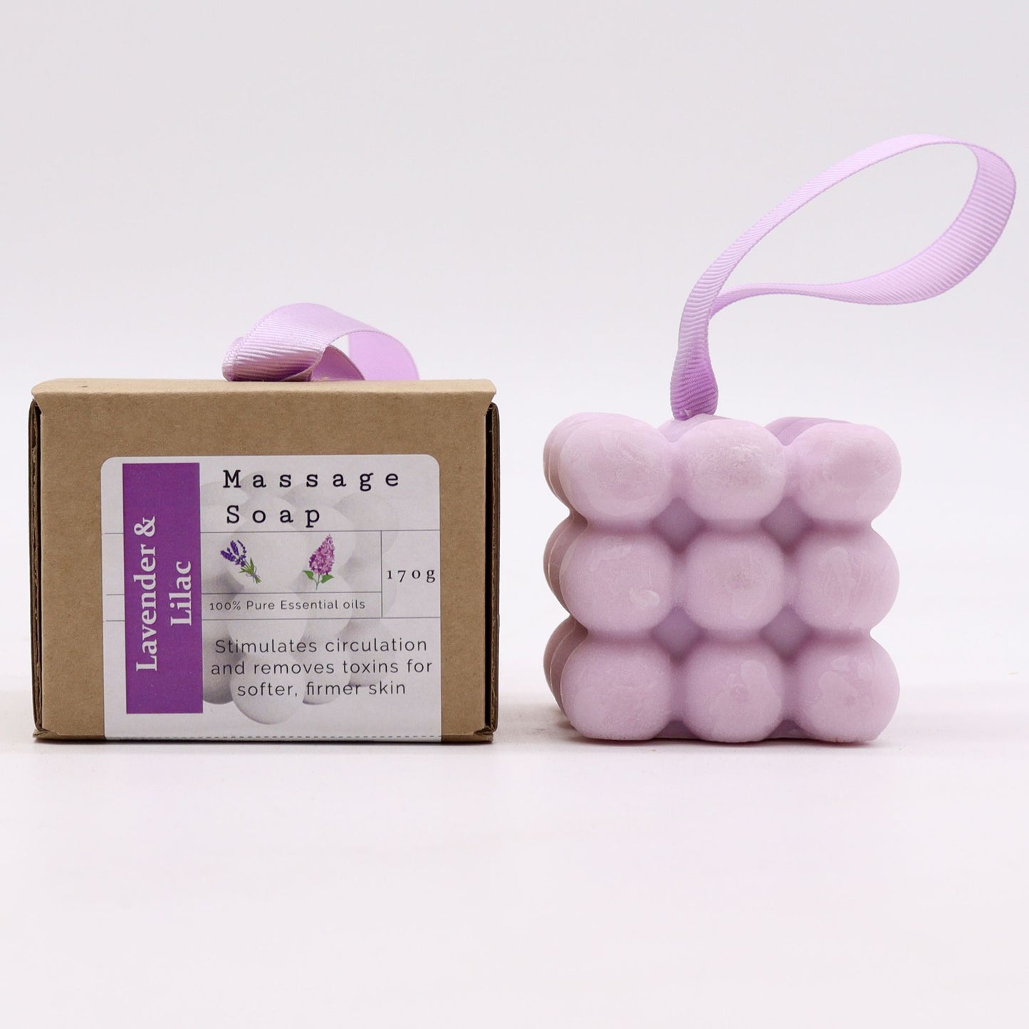 AW Dropship UK Boxed Single Massage Soaps - Lavender & Lilac - Boxed Single Massage Soaps