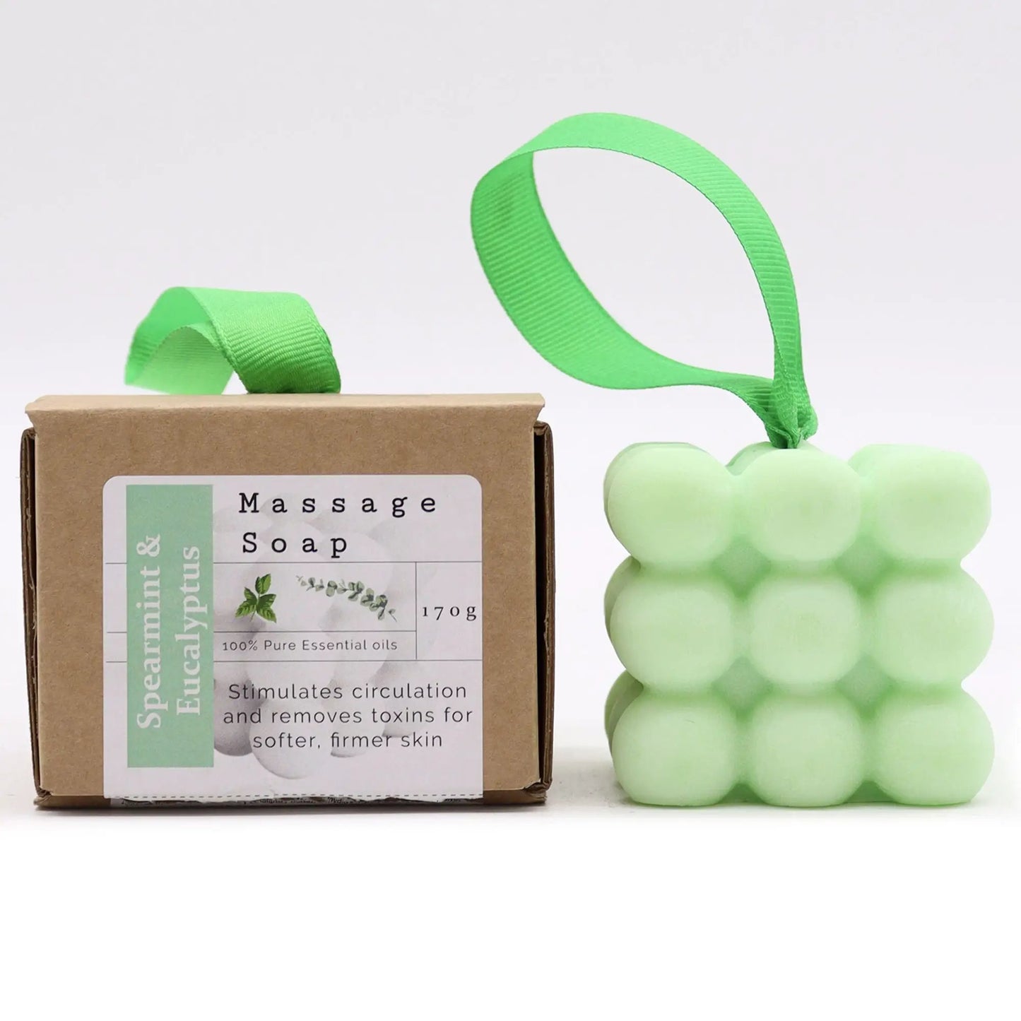 AW Dropship UK Boxed Single Massage Soaps - Spearmint & Eucalyptus - Boxed Single Massage Soaps