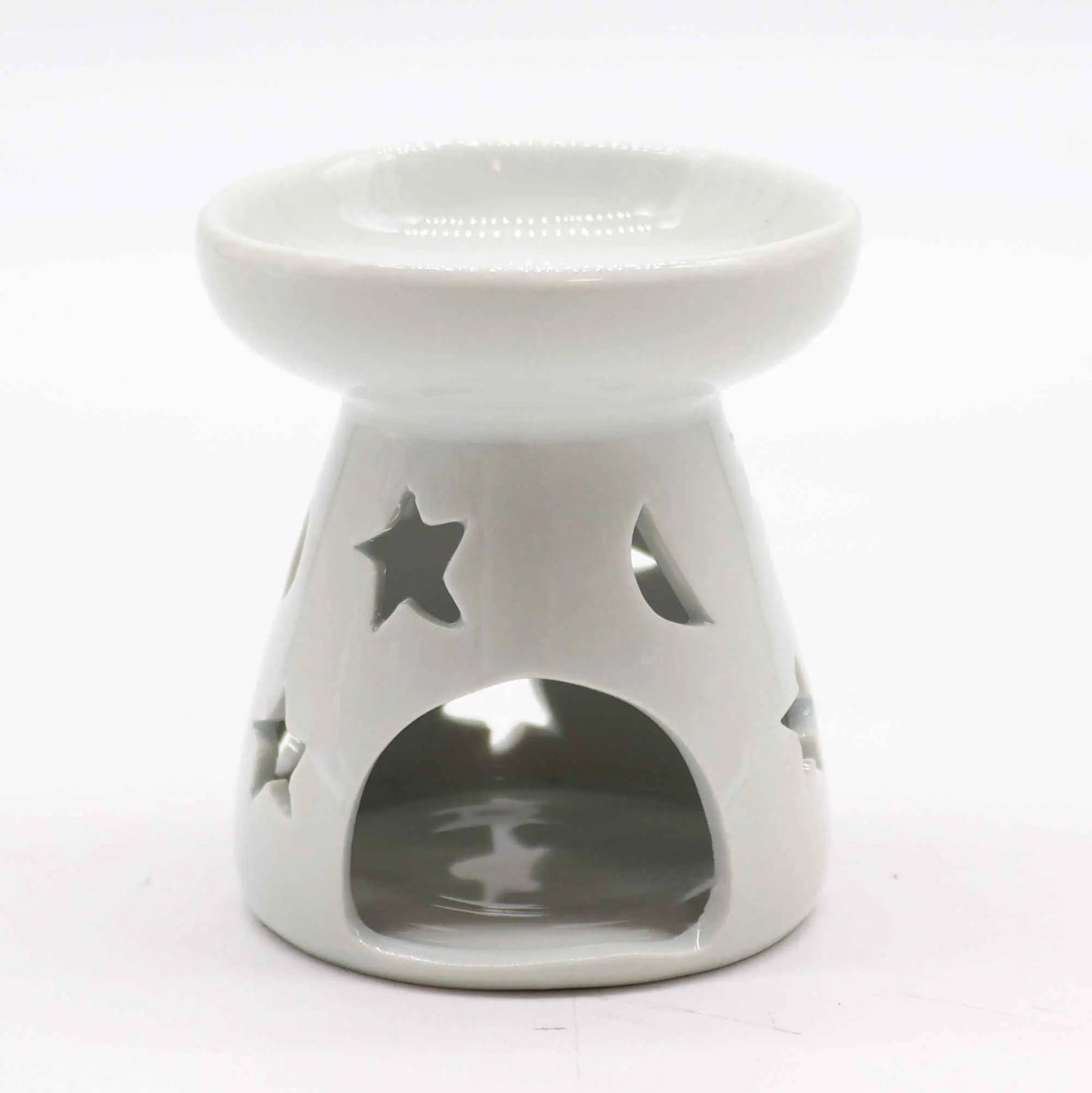 Sm Classic White Oil Burner - Moon & Star | Elegant Classic White Oil Burner for Aromatherapy - Everyday Bargainz