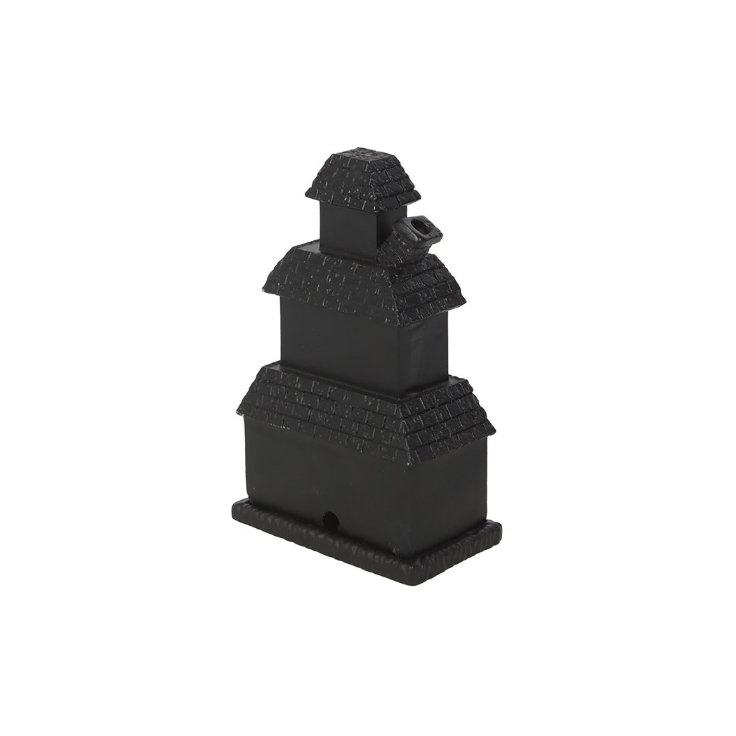 N/A Black Haunted House Incense Cone Holder -