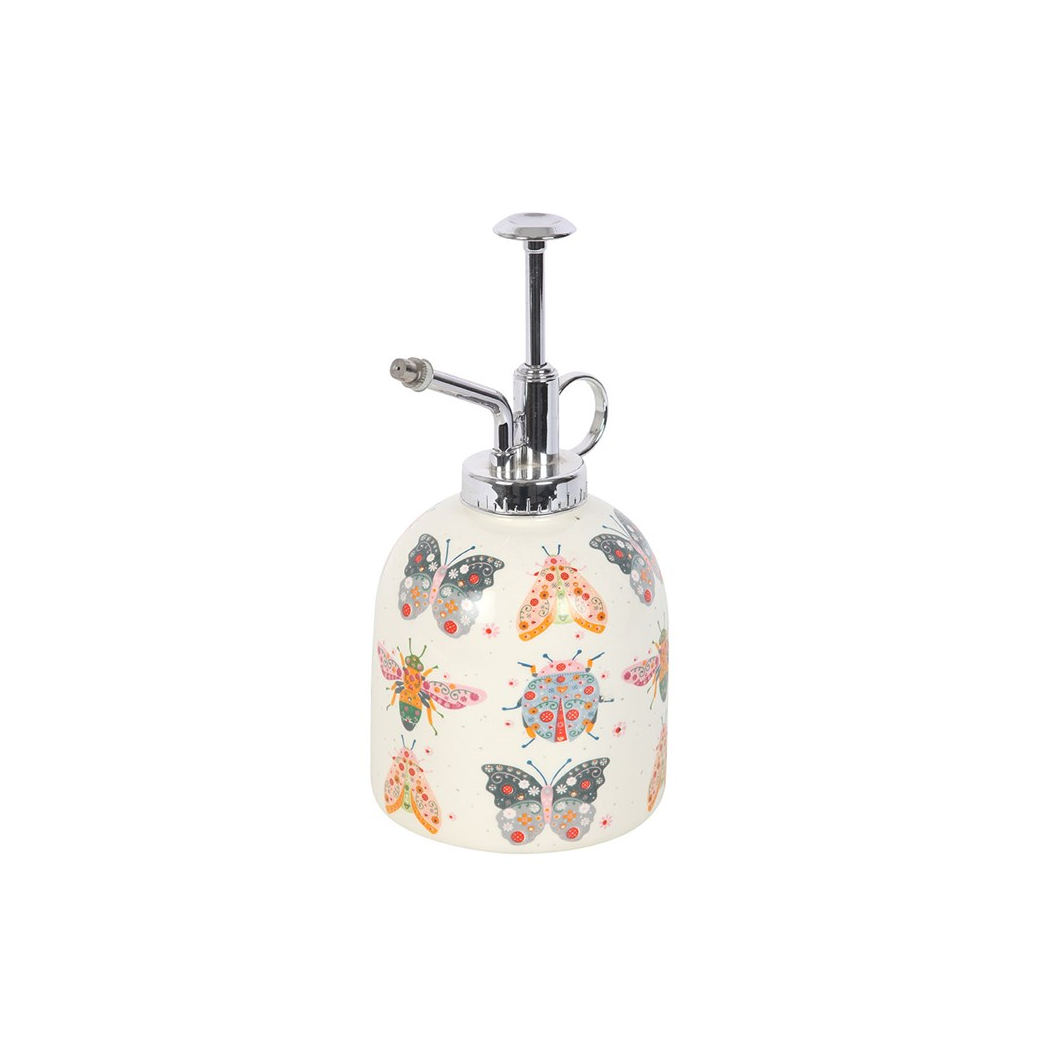 Ceramic Plant Mister with Floral Bug Print