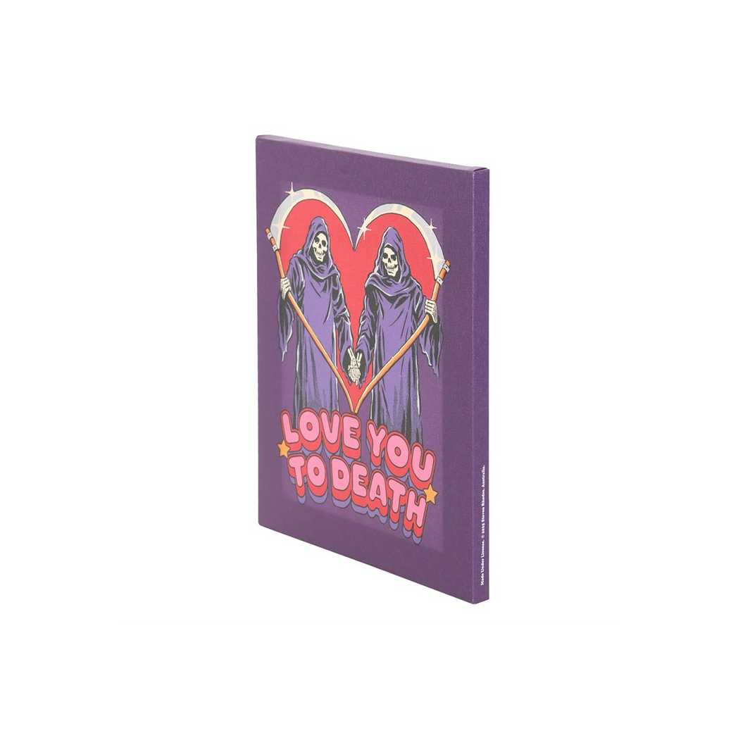 Steven Rhodes Canvas Plaque – Love You To Death, 19 x 25 cm
