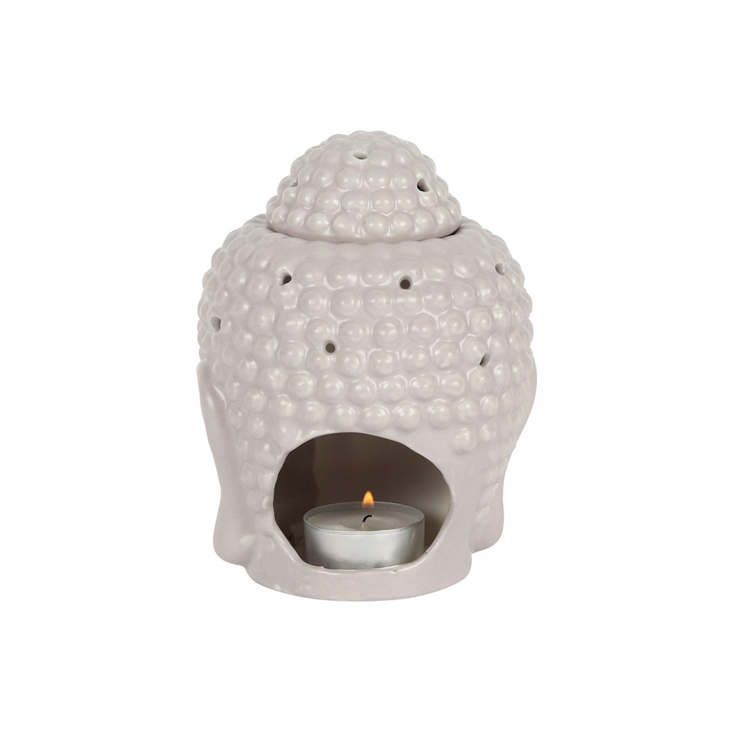N/A Small Grey Buddha Head Oil Burner -