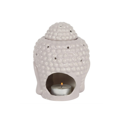 N/A Small Grey Buddha Head Oil Burner -