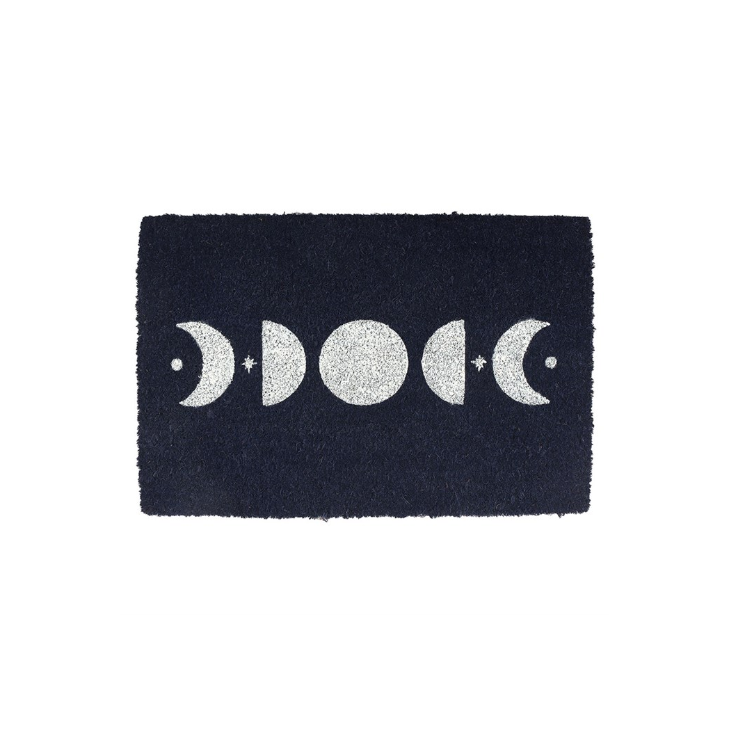 Dark Blue Moon Phase Doormat: Welcome Guests Under a Celestial Sky