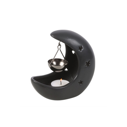 N/A Black Crescent Moon Hanging Oil Burner -