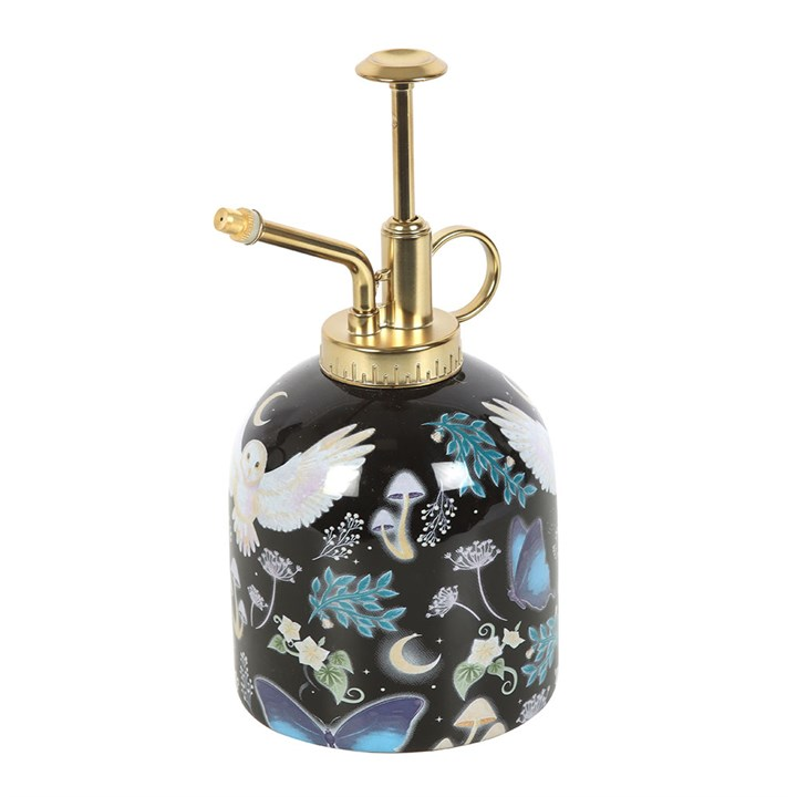 Enchanting Ceramic Plant Mister: Night Flight Owl Print