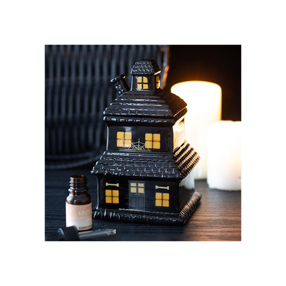 N/A Black Haunted House Oil Burner and Wax Warmer -