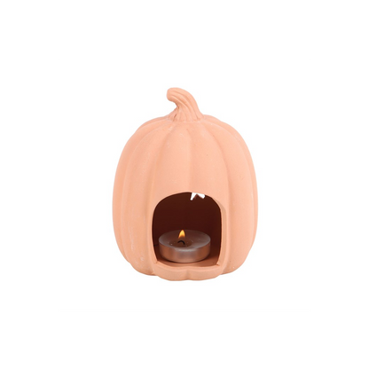 N/A 9cm Terracotta Pumpkin Tealight Holder -