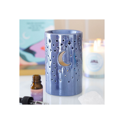 N/A Iridescent Purple Moon Pillar Oil Burner -