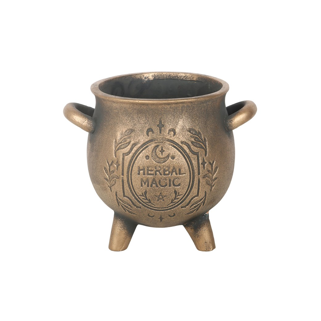 Bronze Effect Terracotta Plant Pot: Herbal Magic for Your Greenery