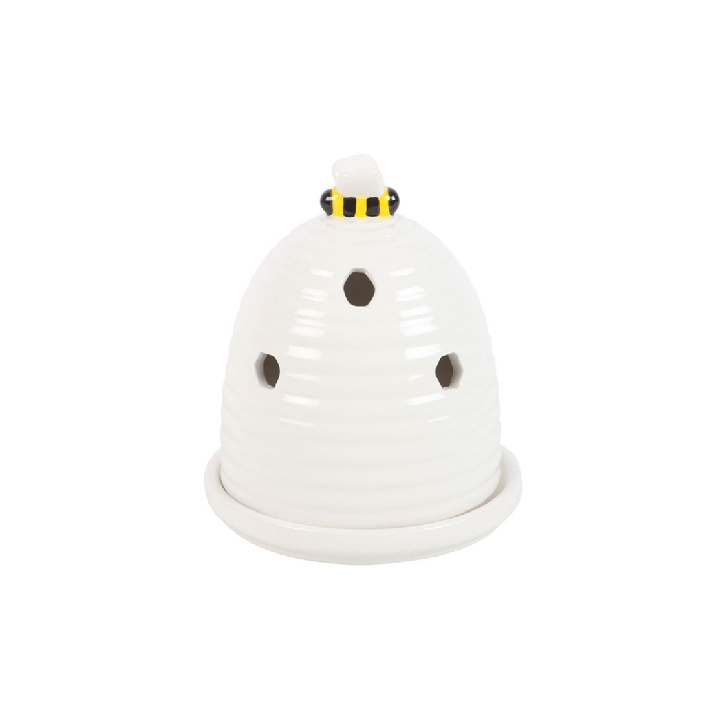 N/A White Beehive Incense Cone Holder -