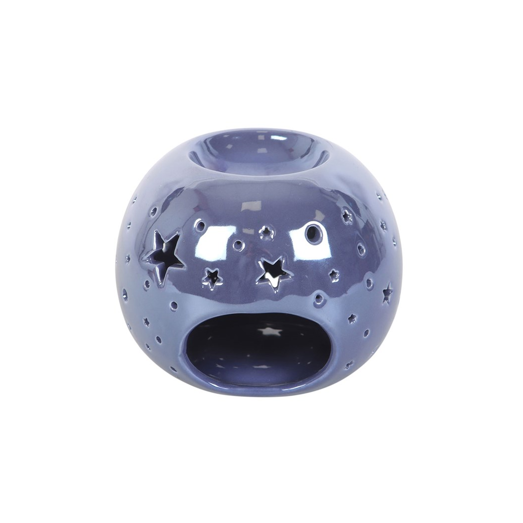 N/A Purple Iridescent Star Oil Burner and Wax Warmer -