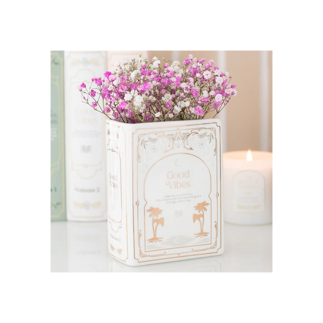 Stunning White Book Shaped Vase: A Perfect Blend of Literary Charm and Elegance