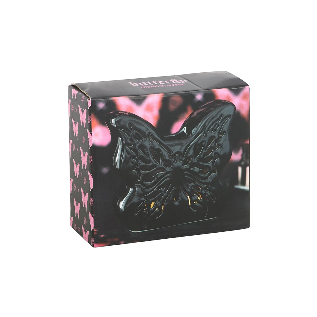N/A Black Cut-Out Butterfly Oil Burner -