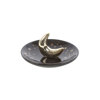 N/A Gold Crescent Moon Incense Stick Holder -