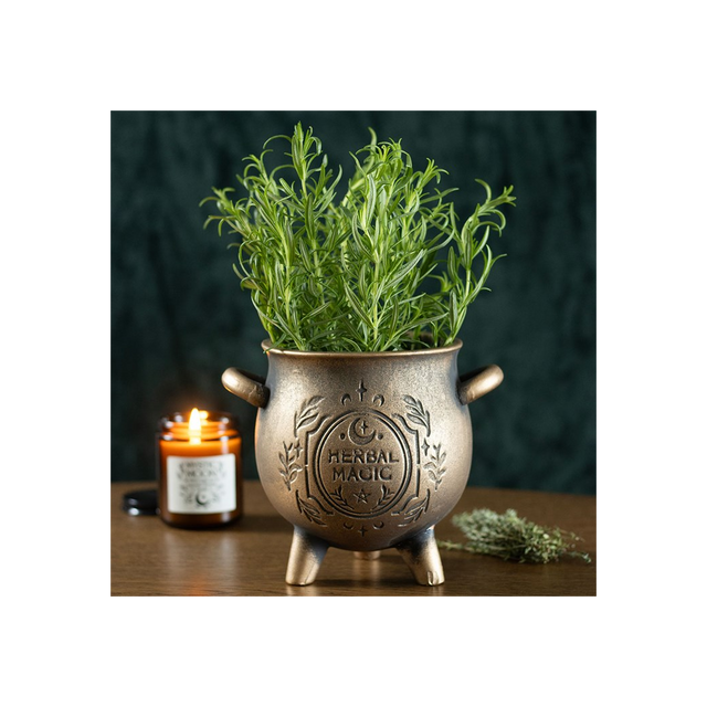 Bronze Effect Terracotta Plant Pot: Herbal Magic for Your Greenery