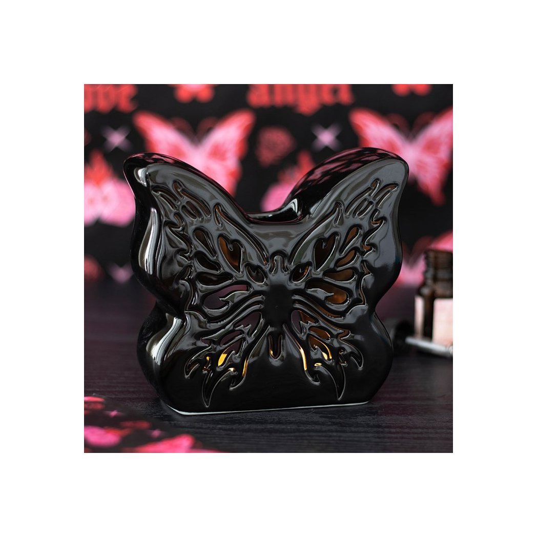 N/A Black Cut-Out Butterfly Oil Burner -
