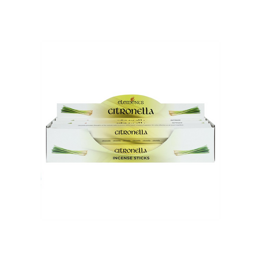 Bâtonnets d'encens à la citronnelle Elements – Lot de 6 paquets (120 bâtonnets)