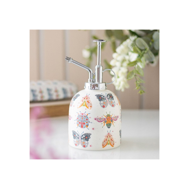 Ceramic Plant Mister with Floral Bug Print
