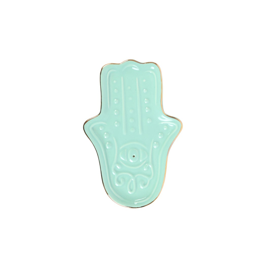 N/A Blue Hamsa Hand Incense Stick Holder -