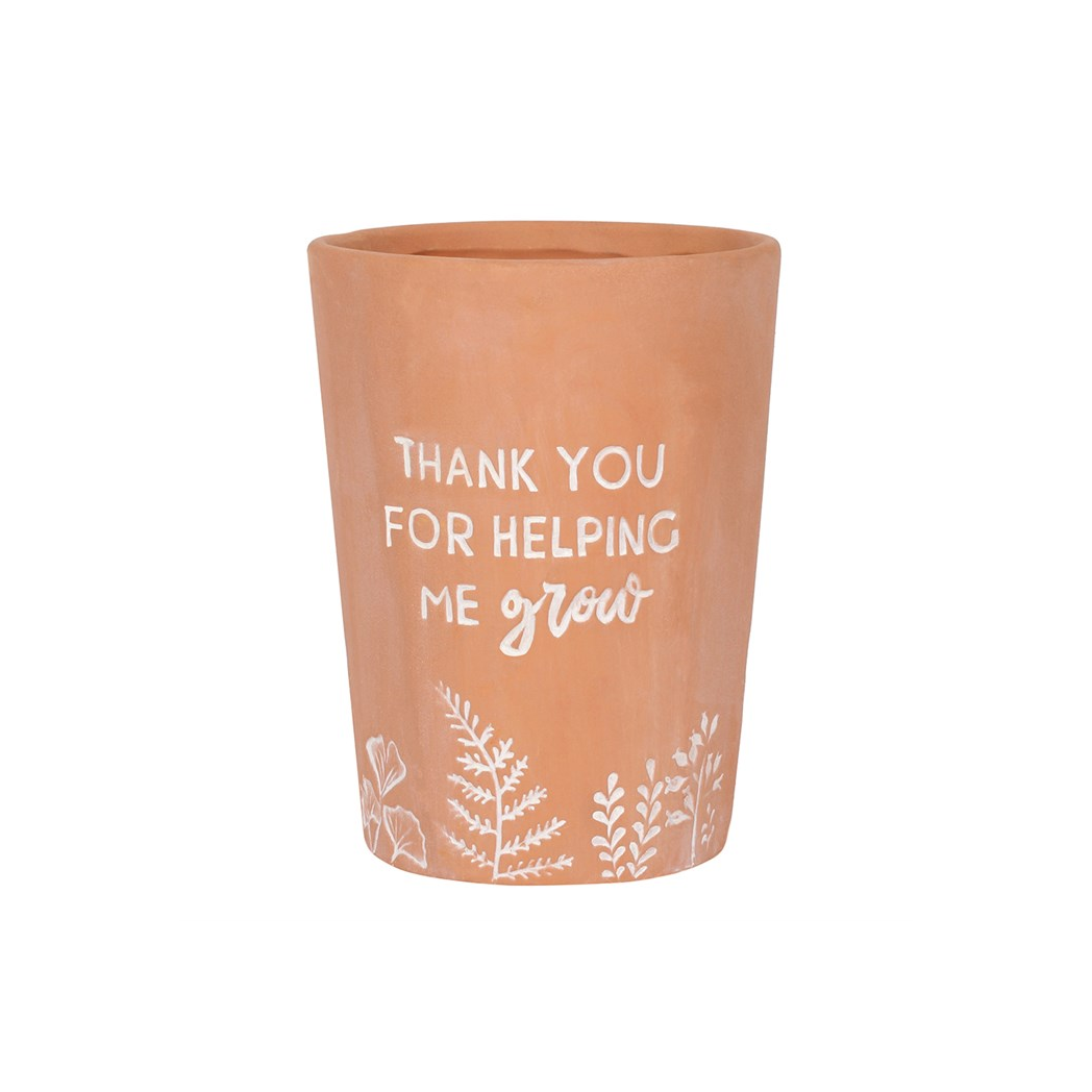 Thank You for Helping Me Grow - Charming Terracotta Plant Pot for Your Greenery