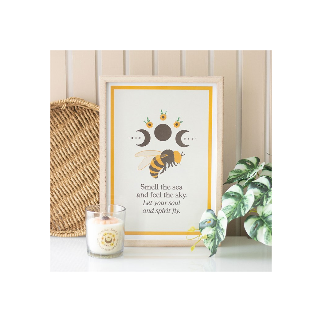 Bee Framed Wall Art Print – Summer Solstice Design