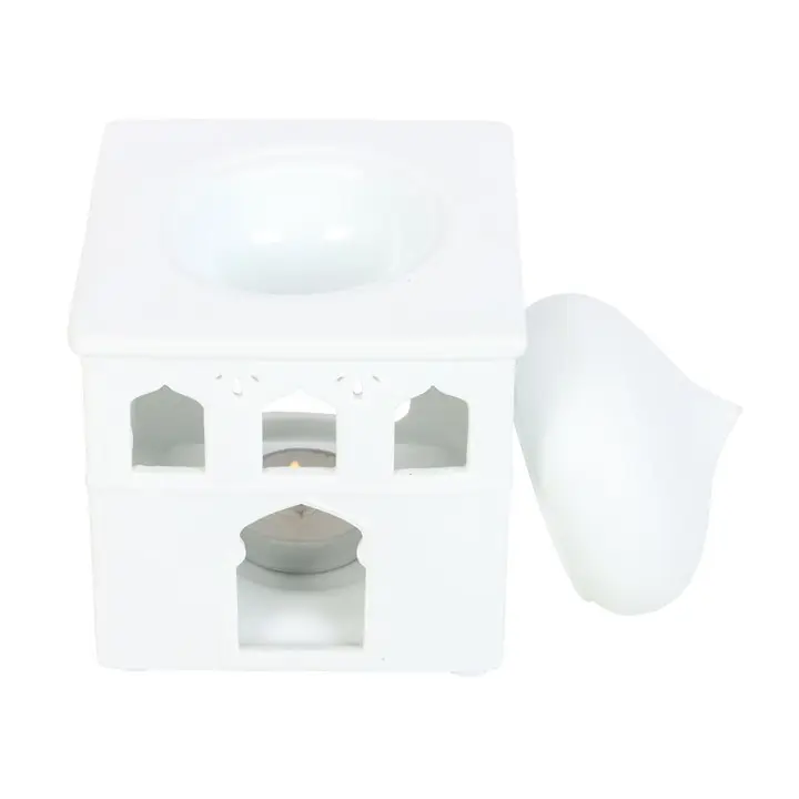 N/A Off White Mosque Oil Burner and Incense Cone Holder -