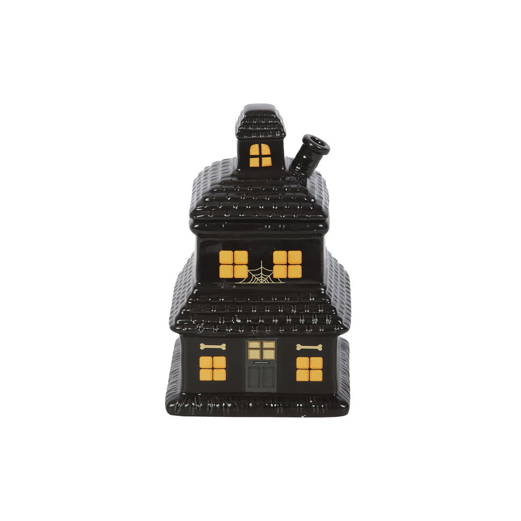 N/A Black Haunted House Oil Burner and Wax Warmer -
