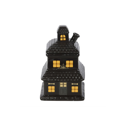 N/A Black Haunted House Oil Burner and Wax Warmer -