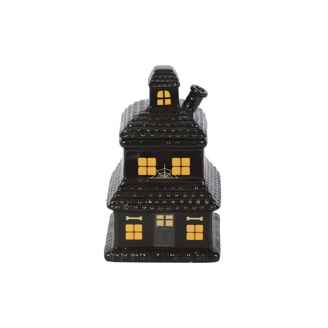 N/A Black Haunted House Oil Burner and Wax Warmer -