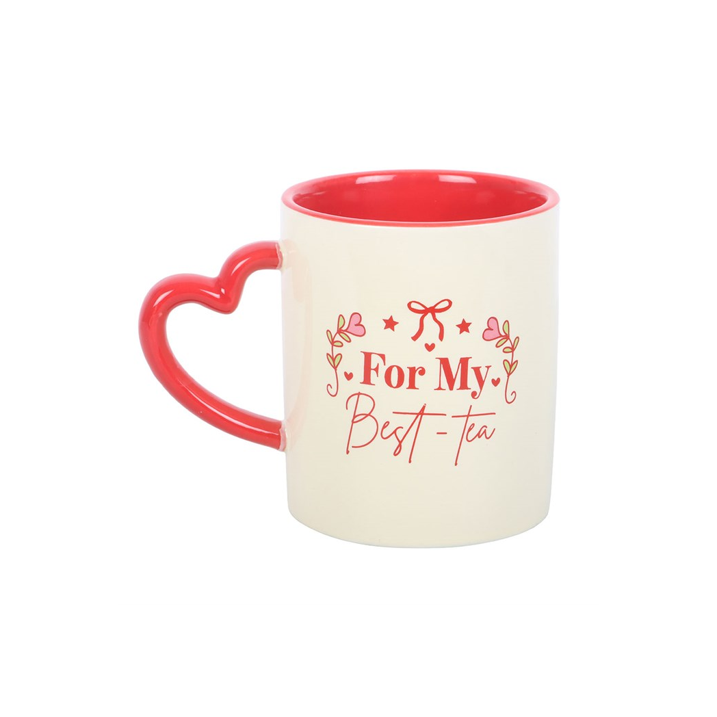 For My Best-Tea Mug with Heart Handle
