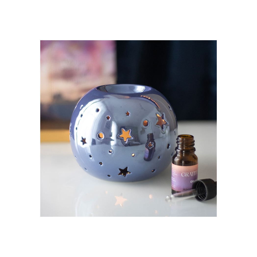 N/A Purple Iridescent Star Oil Burner and Wax Warmer -