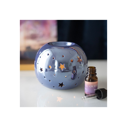 N/A Purple Iridescent Star Oil Burner and Wax Warmer -