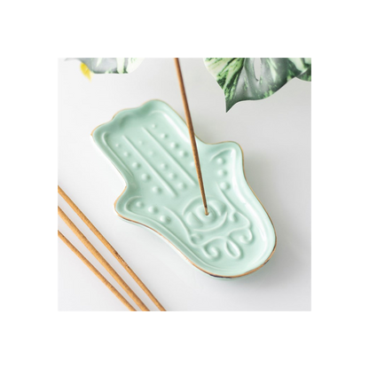 N/A Blue Hamsa Hand Incense Stick Holder -