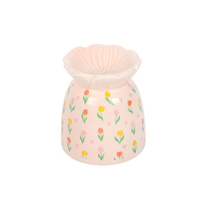 N/A Tulip Print Oil Burner and Wax Warmer -