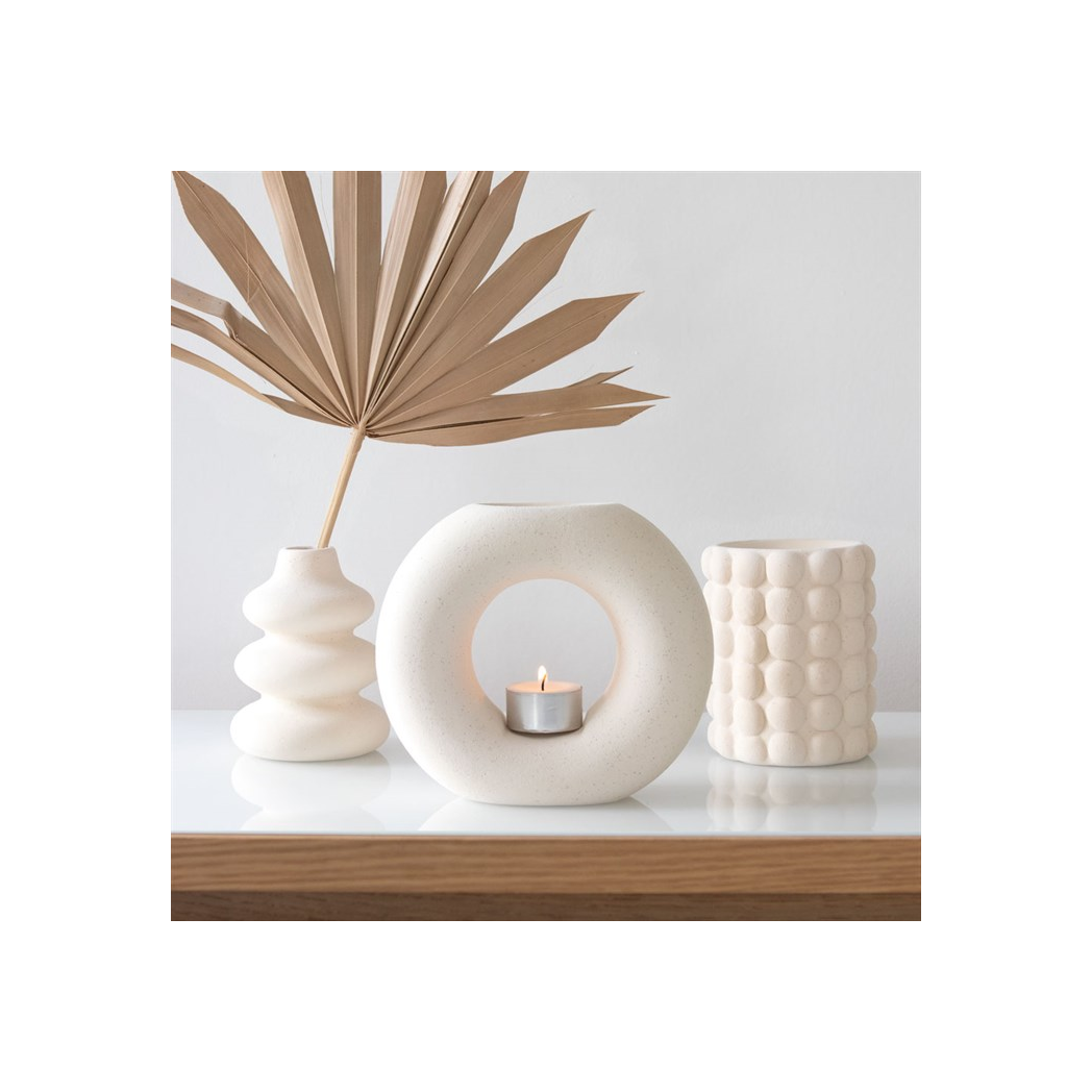 N/A Cream Speckle Bubble Oil Burner and Wax Warmer -