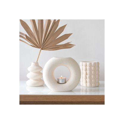 N/A Cream Speckle Bubble Oil Burner and Wax Warmer -
