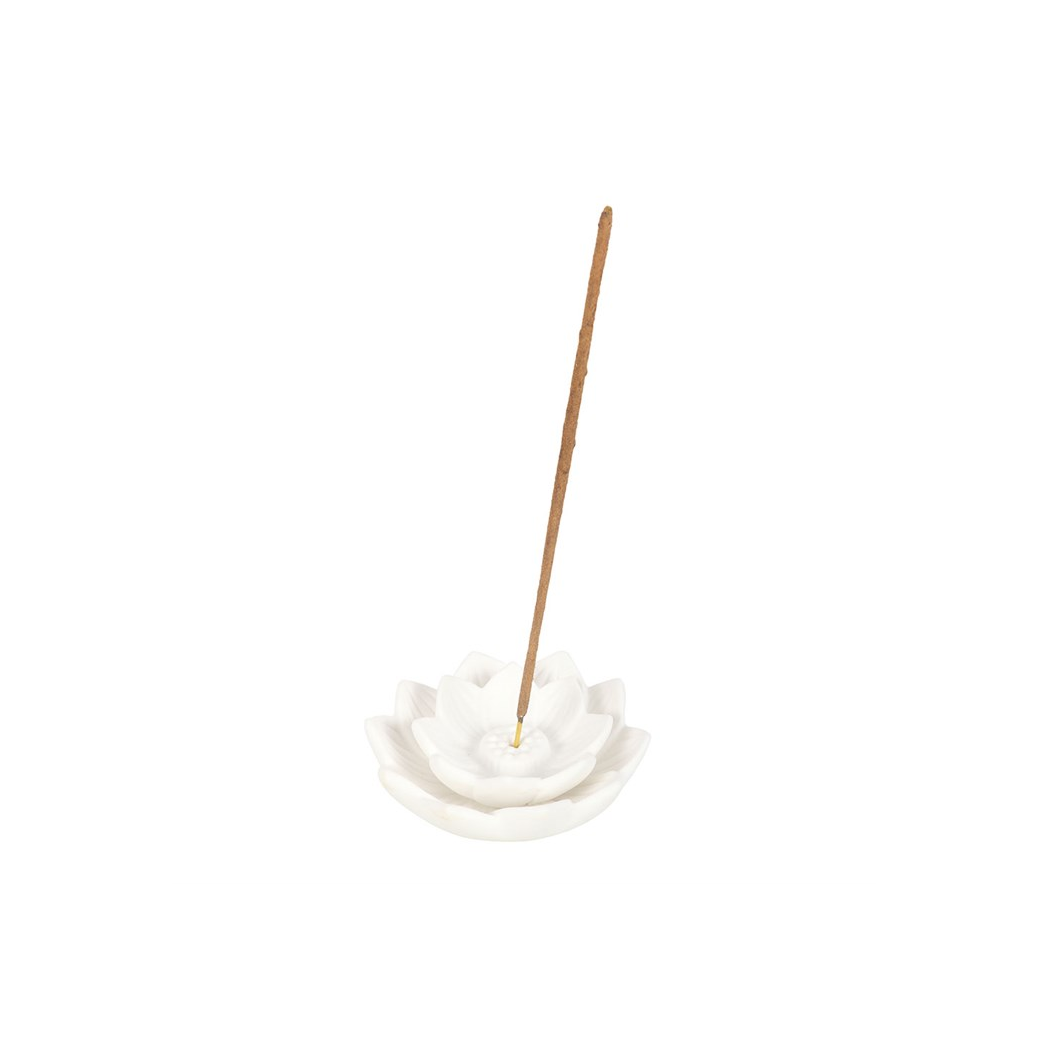 N/A White Lotus Flower Incense Stick Holder -