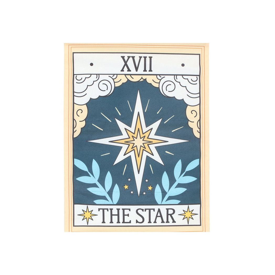 Star Tarot Wall Hanging – Vintage Celestial Fabric Decor