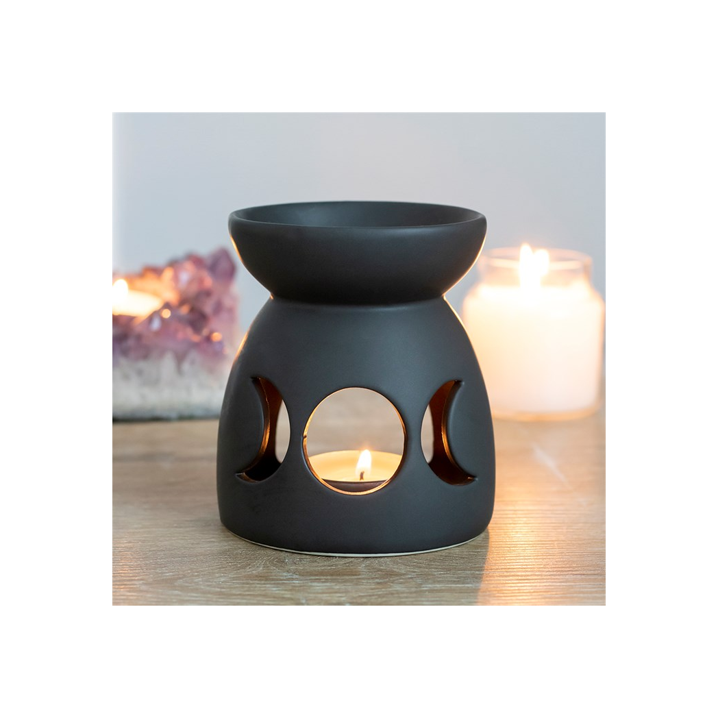 N/A Black Triple Moon Cut Out Oil Burner -