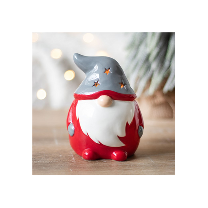 N/A Red and Grey Gonk Tealight Holder -