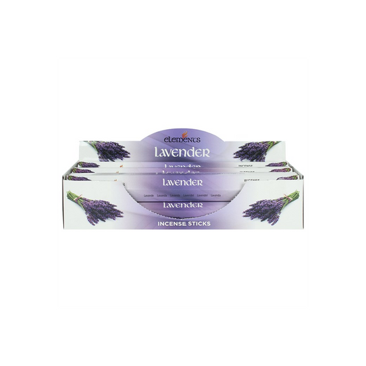 Bâtonnets d'encens à la lavande Elements – Lot de 6 paquets (120 bâtonnets)
